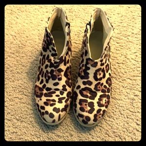 Animal print booties